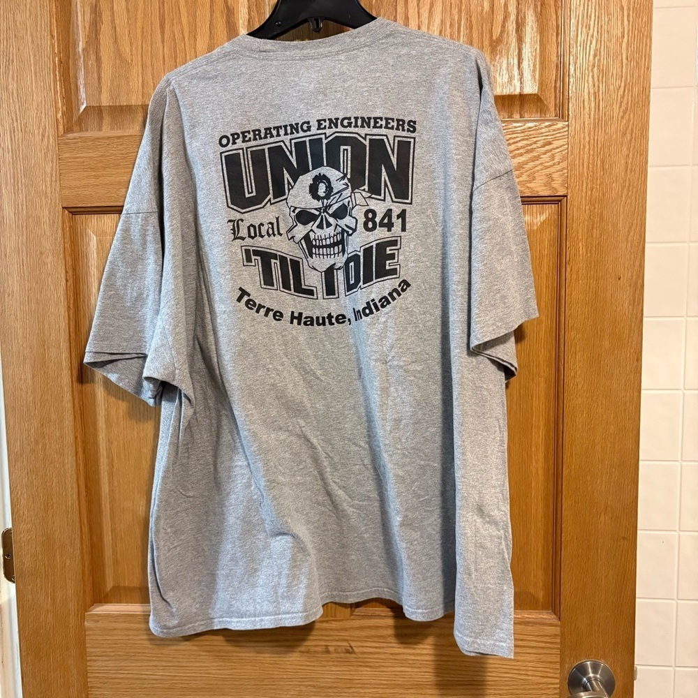 UNION TIL I DIE Local 841 Operating Engineers Terre Haute, Ind Mens 4XL T-Shirt